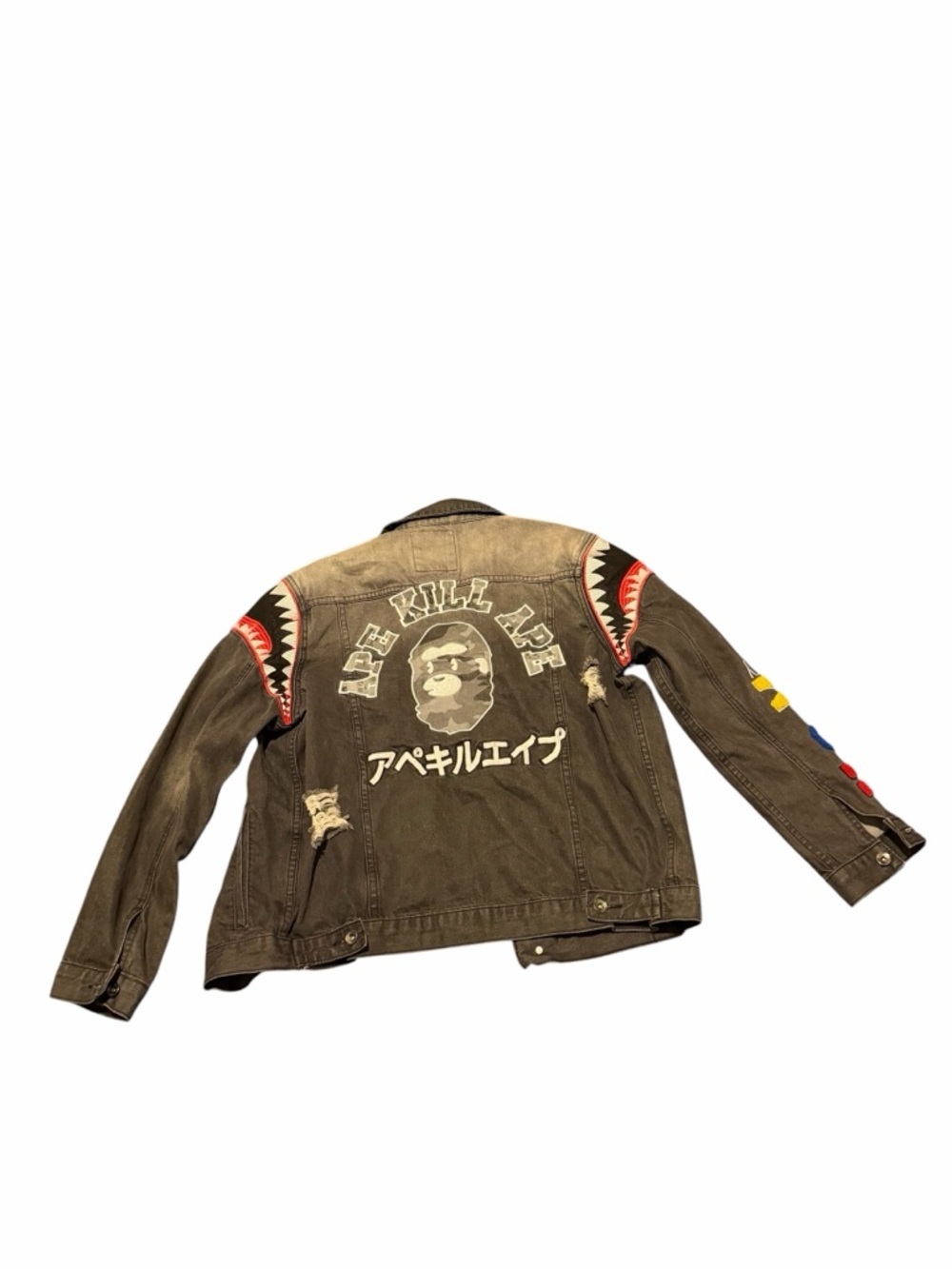 Hudson Jeans black men Denim Jacket with Shark Patch Accents, pre-owned, - Picture 7 of 13